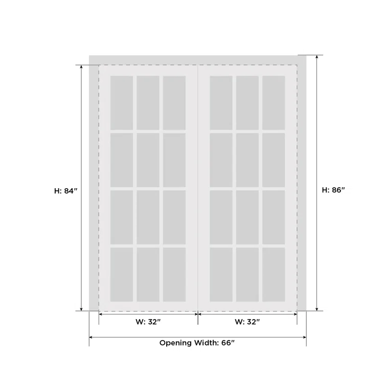 SARTODOORS Quadro Frosted Glass French Doors