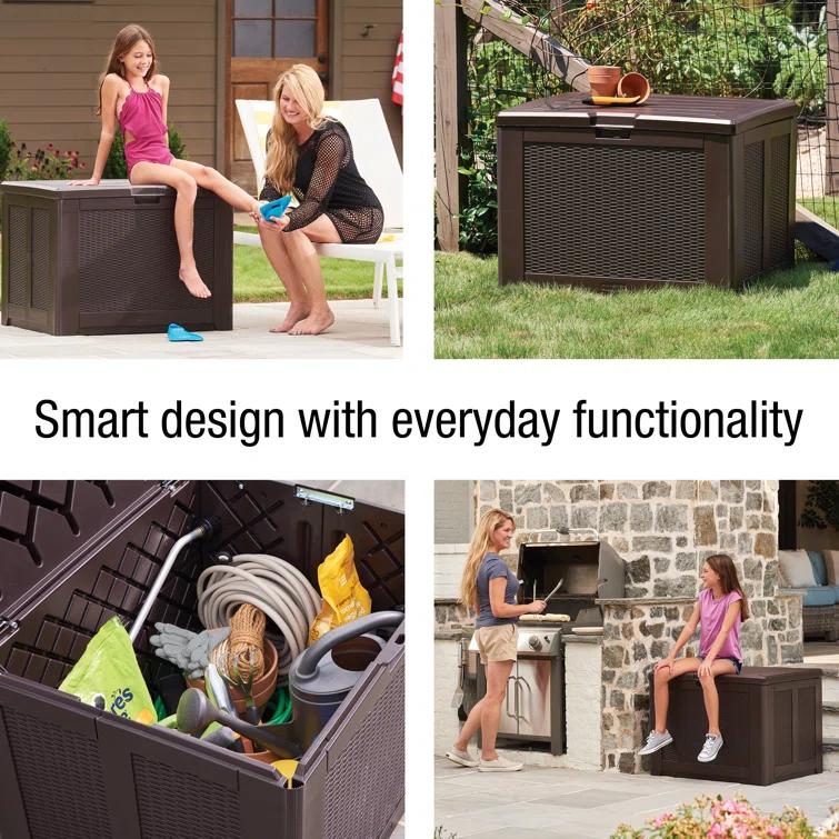 Rubbermaid Rubbermaid Deck Box, Medium, 74 Gallon, Brown