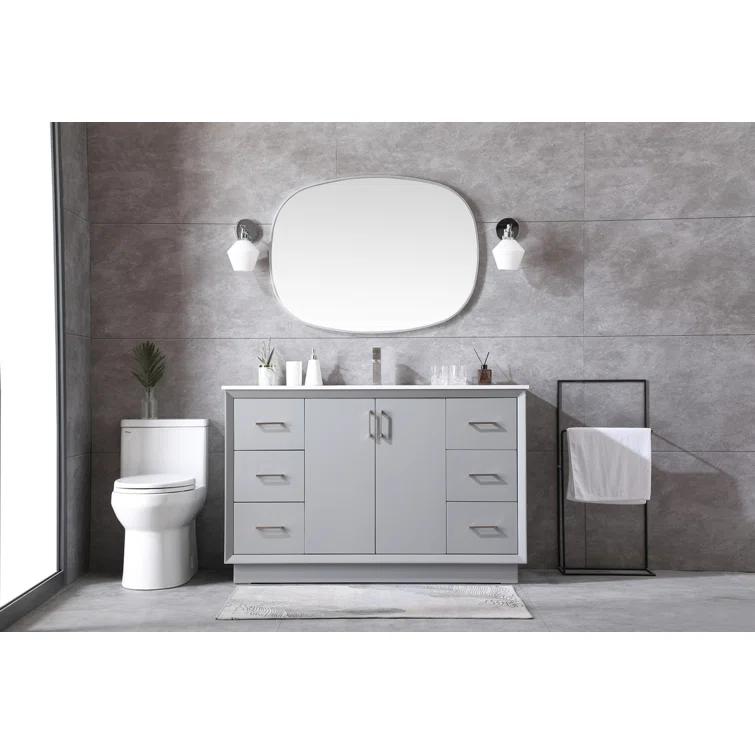 Latitude Run® Hayes 54'' Single Bathroom Vanity with Engineered Marble Top