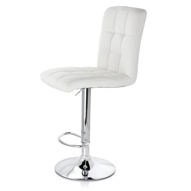 Latitude Run® Jaretssi Swivel Upholstered Adjustable Height Counter Stool with Metal Frame (Set of 2)