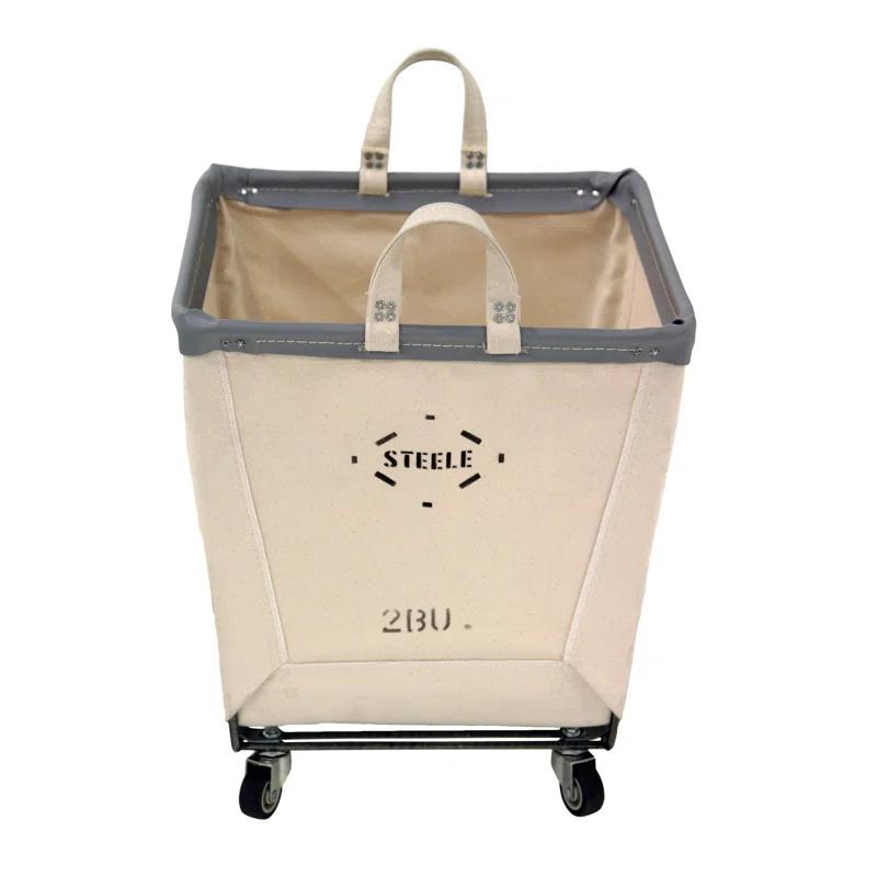 Steele Canvas Basket Canvas Rolling Laundry Hamper with Handles