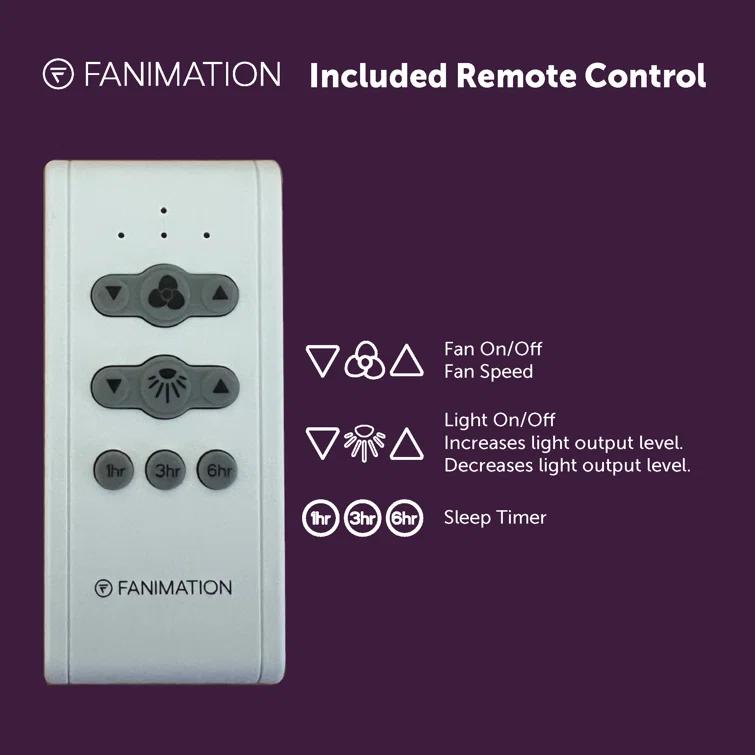 Fanimation Kwad 52 Matte Greige Ceiling Fan with Reversible Blades & LED Light Kit