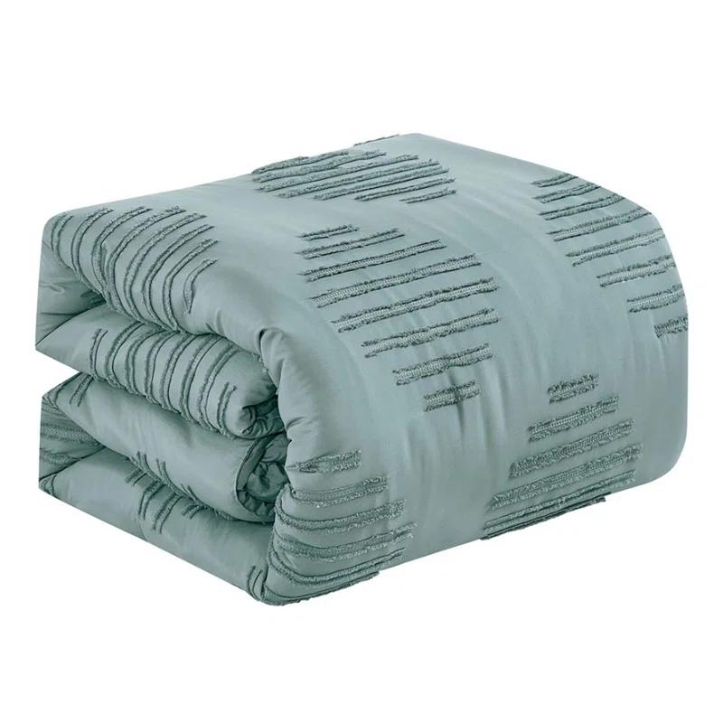 Home Mart Goods 7 Piece Teal Blue Geometric Bedding Comforter Set