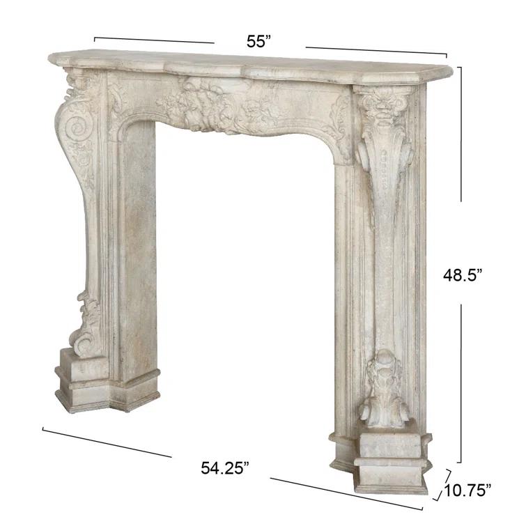 One Allium Way® Berthine Ornate Decorative Fireplace Mantel