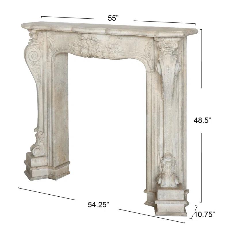 One Allium Way® Berthine Ornate Decorative Fireplace Mantel