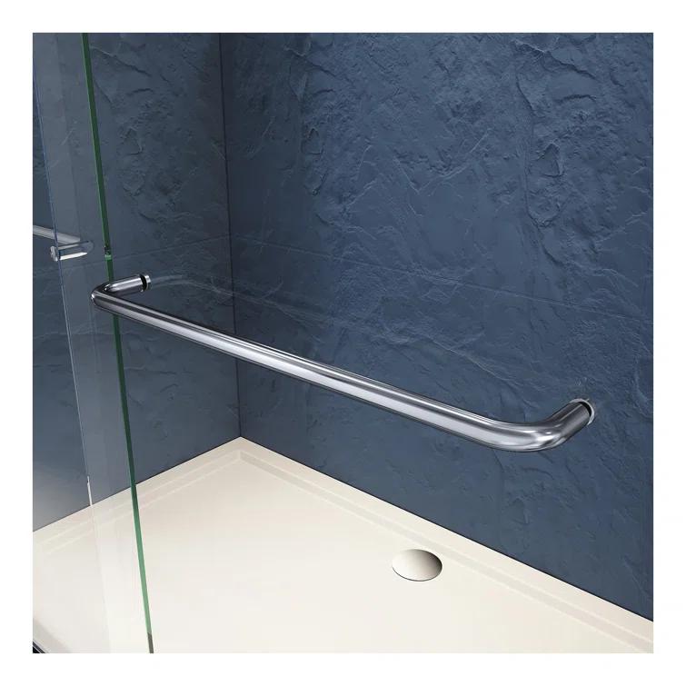 VODYXSEP Sliding Shower Glass Door 56-60 In. W X 72 In. H, Adjustable Semi Frameless Shower Door, Certified Thick Clear Clear Tempered Glass, 304 Stainless Steel Handles Y4VO-W2269P144322