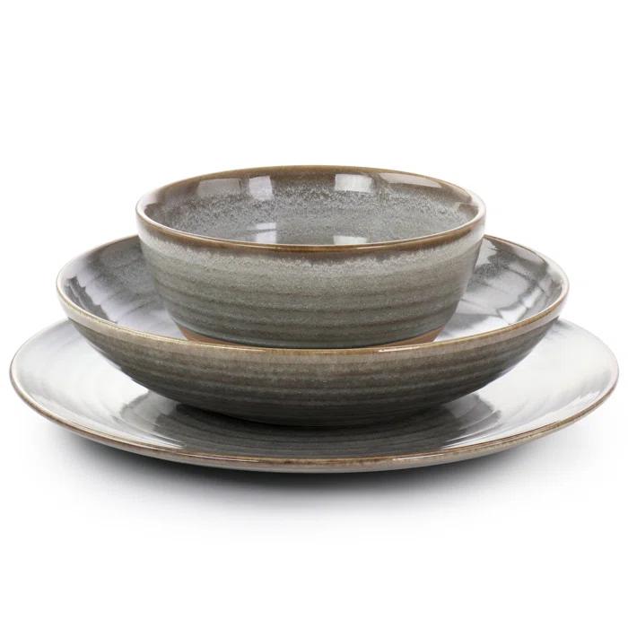 Gibson Elite 12 Piece Dreamweaver Round Earthenware Dinnerware Set & Reviews | Wayfair