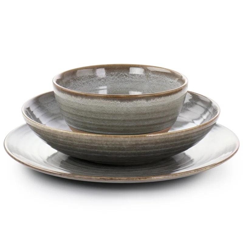 Gibson Elite 12 Piece Dreamweaver Round Earthenware Dinnerware Set & Reviews | Wayfair