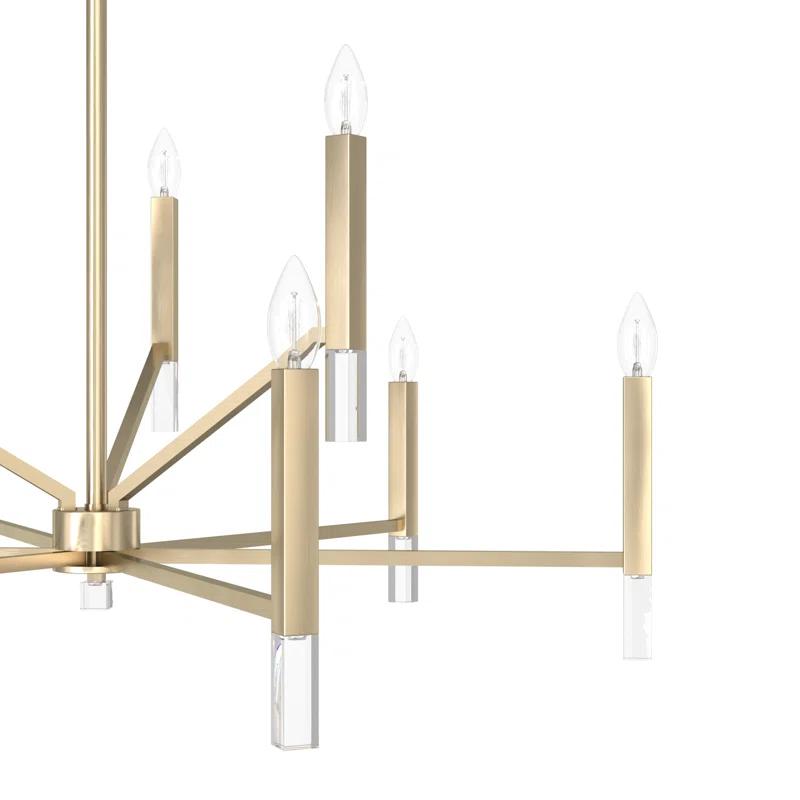 Sunjai 9 Light 2-Tier Sputnik Modern Linear Chandelier