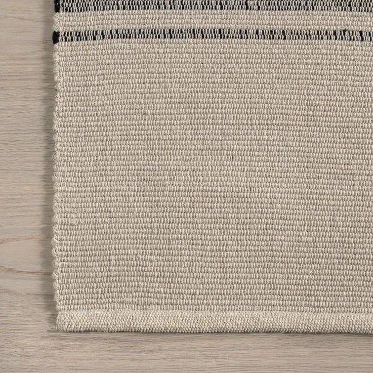 Breakwater Bay Aloizas Striped Cotton Area Rug | Wayfair