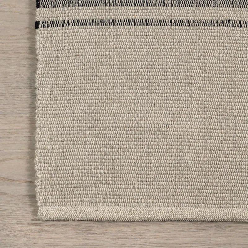 Breakwater Bay Aloizas Striped Cotton Area Rug | Wayfair