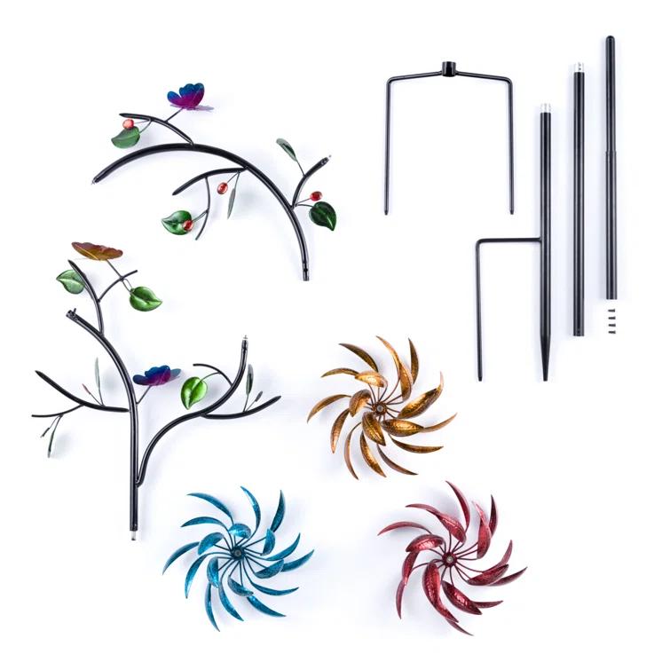 Red Barrel Studio® Siller 91 in. Flowers Wind Spinner Garden Stake