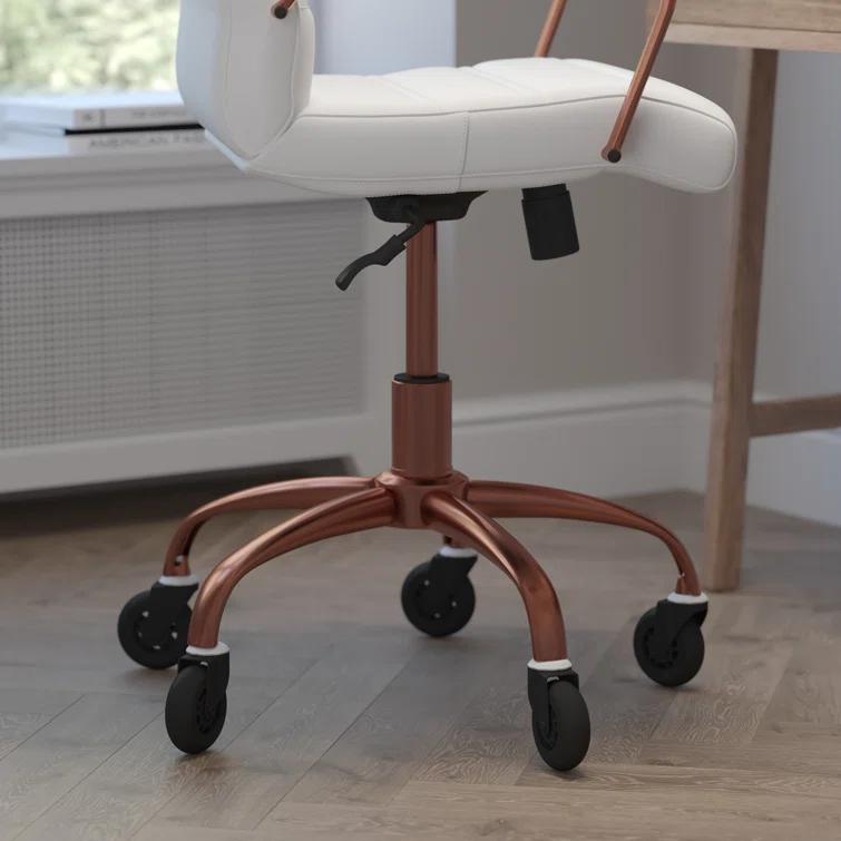 Flash Furniture Mid-Back Executive Swivel Office Chair with Arms, and Transparent Roller Wheels