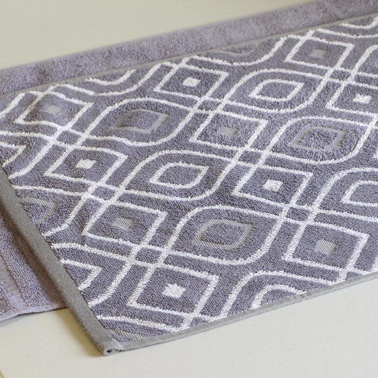 Modern Threads Modern Threads Oxford 6-Piece Yarn Dyed Jacquard & Solid Towel Set – 100% Combed Cotton, Quick Dry & Absorbent Bath, Hand & Washcloths