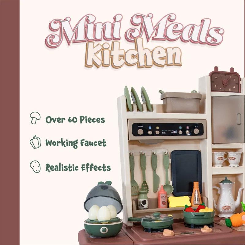 SunnyDaze Decor Mini Meals Kitchen Playset with Light, Sounds and Cooking Effects