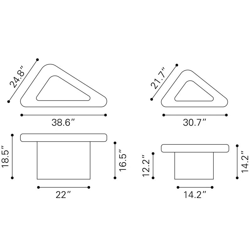 Direct Marketplace Navidic Coffee Table Set (2-Piece) Natural