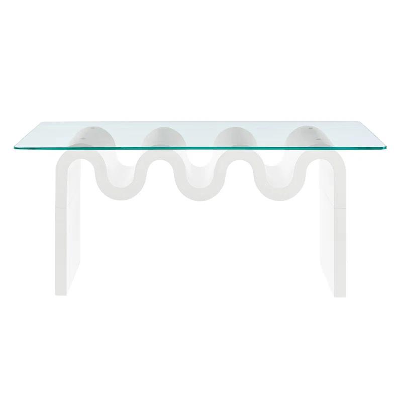 Modway Ondine Glass Top Coffee Table In Spiced Apple