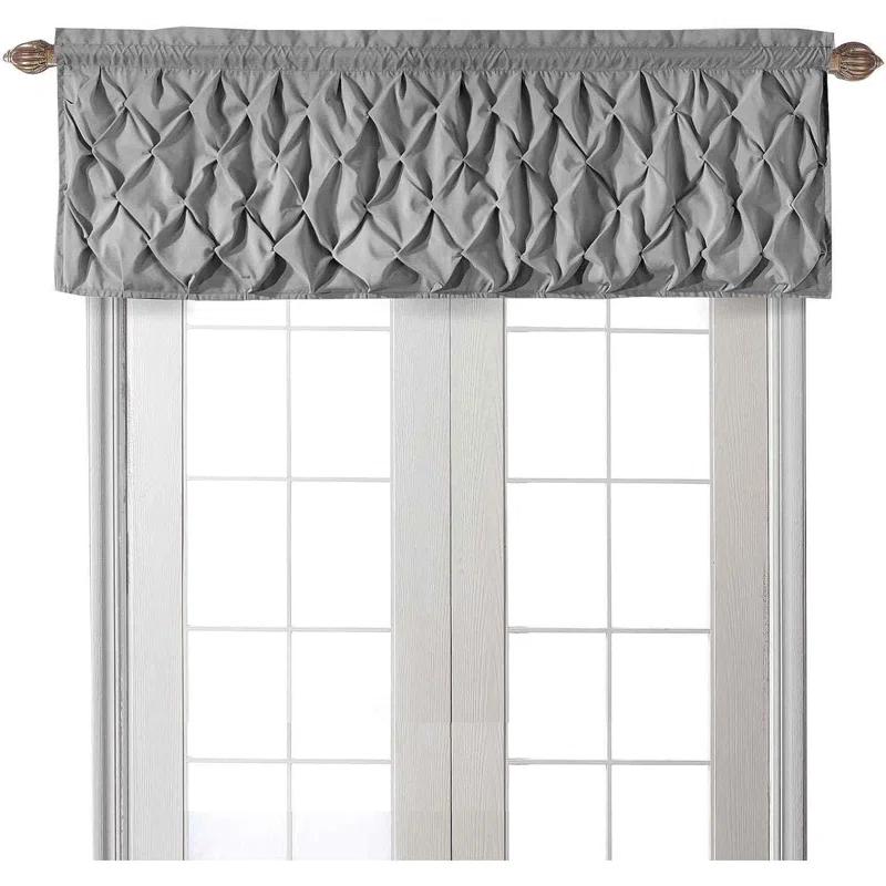 Carmen Solid Pintuck Curtain Valance, 60" x 20"
