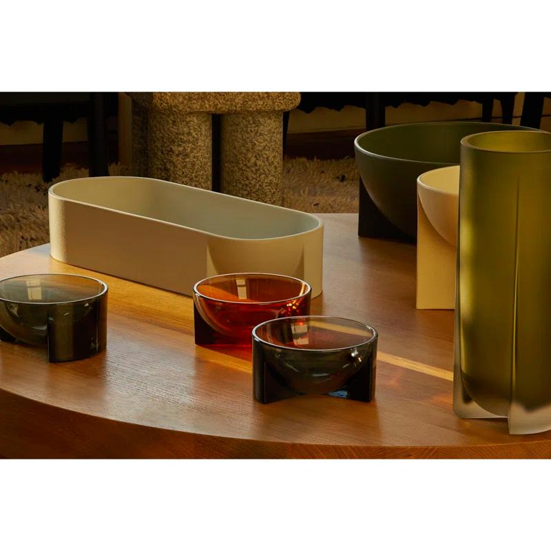 Kuru Ceramic Decorative Bowl in Light Gray