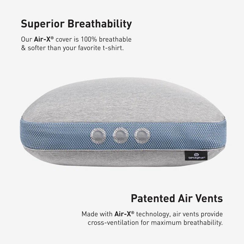 Bedgear Bedgear Flow Performance Pillow - Breathable Bed Pillow - Medium - Washable Cover