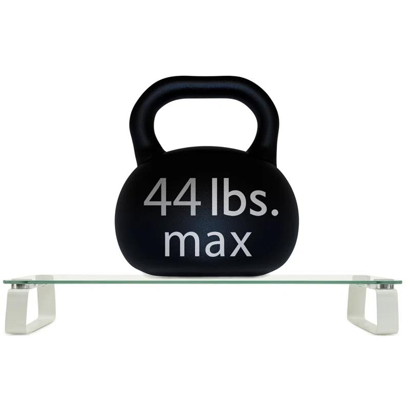 Mount-it Mount-It! Glass Computer Monitor Riser and Laptop Stand, 22 Inches Wide, 44 Lbs. Carrying Capacity