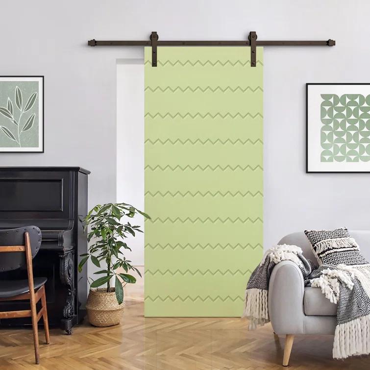 Calhome Hollow Paneled Painted with Installation Hardware Kit Barn Door