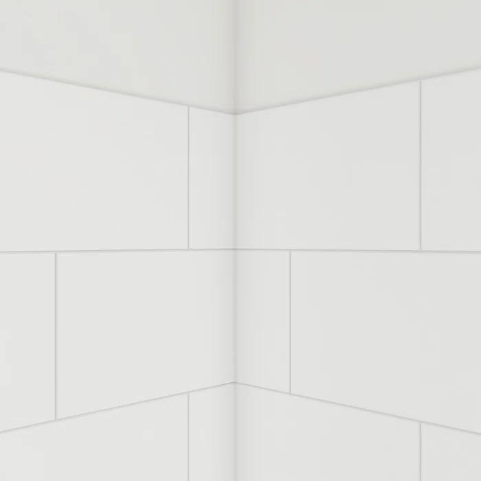 DreamLine DreamLine DreamStone 42 in. D x 62 in. W x 84 in. H Shower Wall Kit in White Traditional Subway