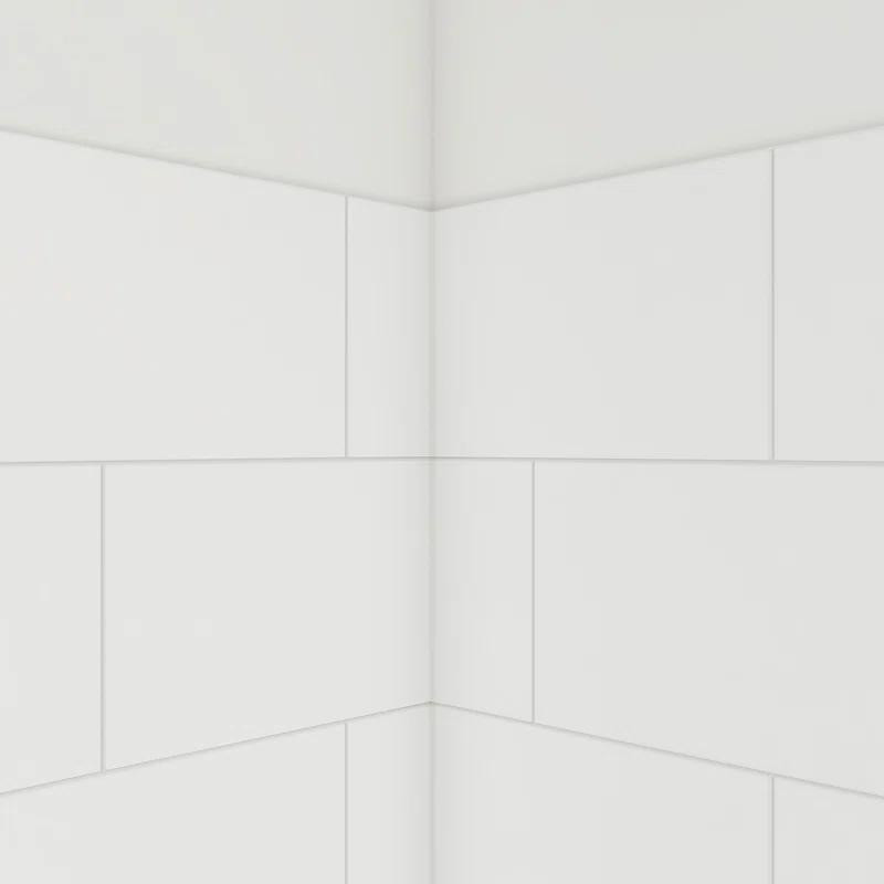DreamLine DreamLine DreamStone 42 in. D x 62 in. W x 84 in. H Shower Wall Kit in White Traditional Subway