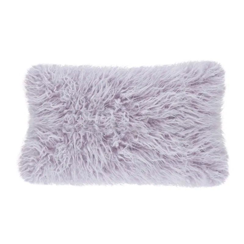 Faux Mongolian Collection Faux Fur Lumbar Throw Pillow