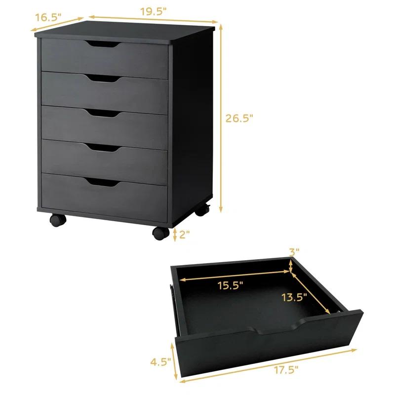 Rebrilliant Jarratt 5 Drawer Storage Drawer