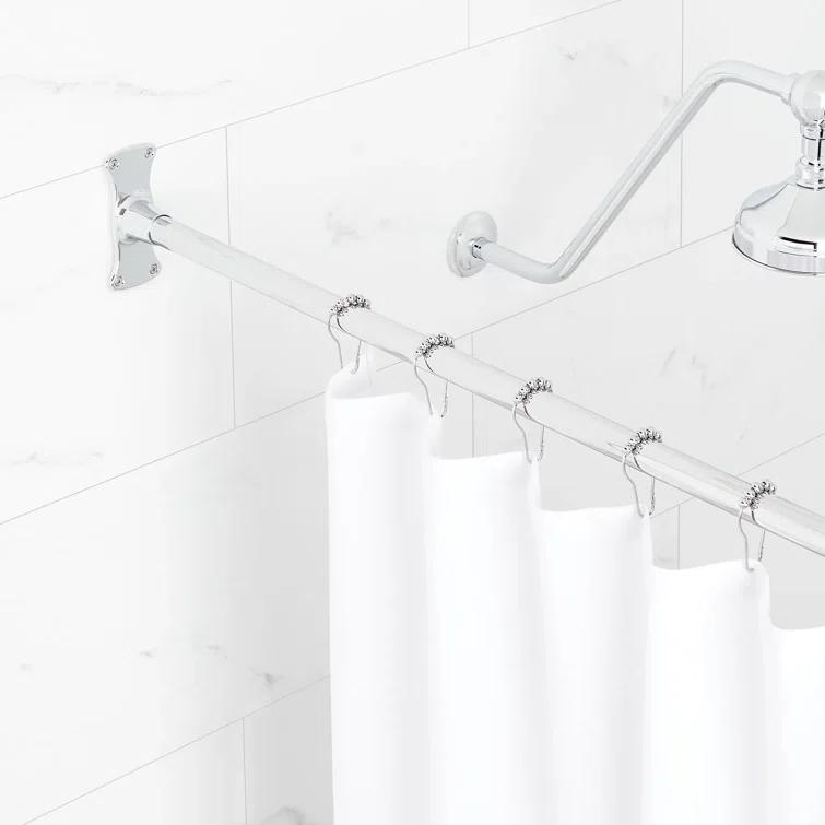 Signature Hardware 66" Brass Straight Shower Curtain Rod