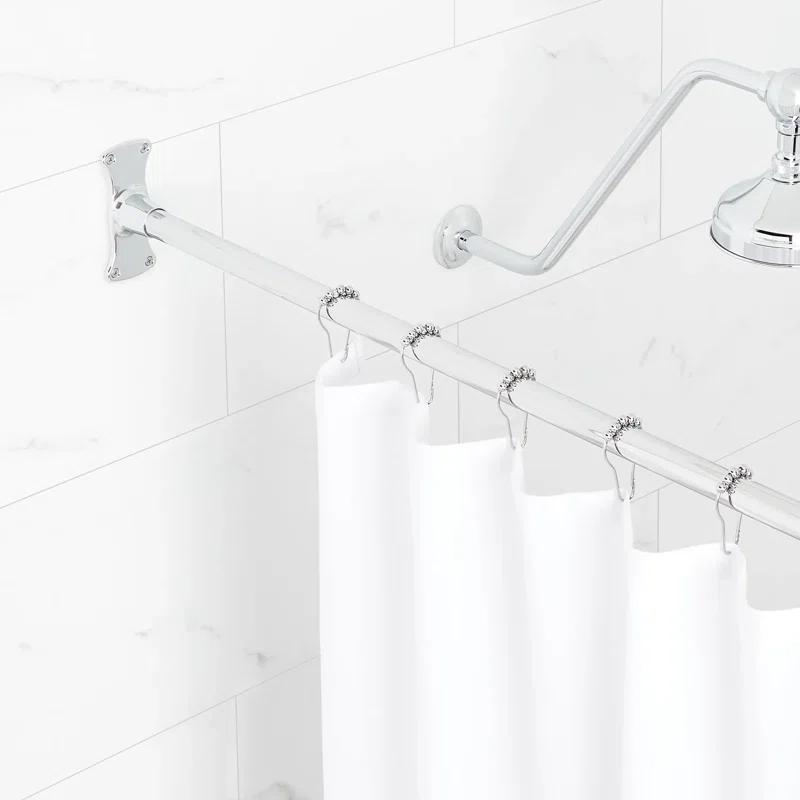 Signature Hardware 66" Brass Straight Shower Curtain Rod