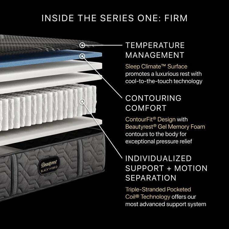 Beautyrest Black Series One Firm 12.5" Hybrid Mattress