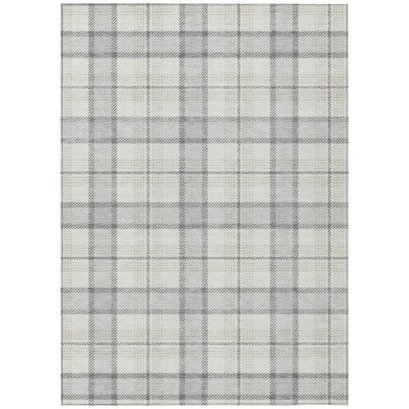 Machine Washable Indoor/Outdoor Chayden ACN1052 Silver Rug