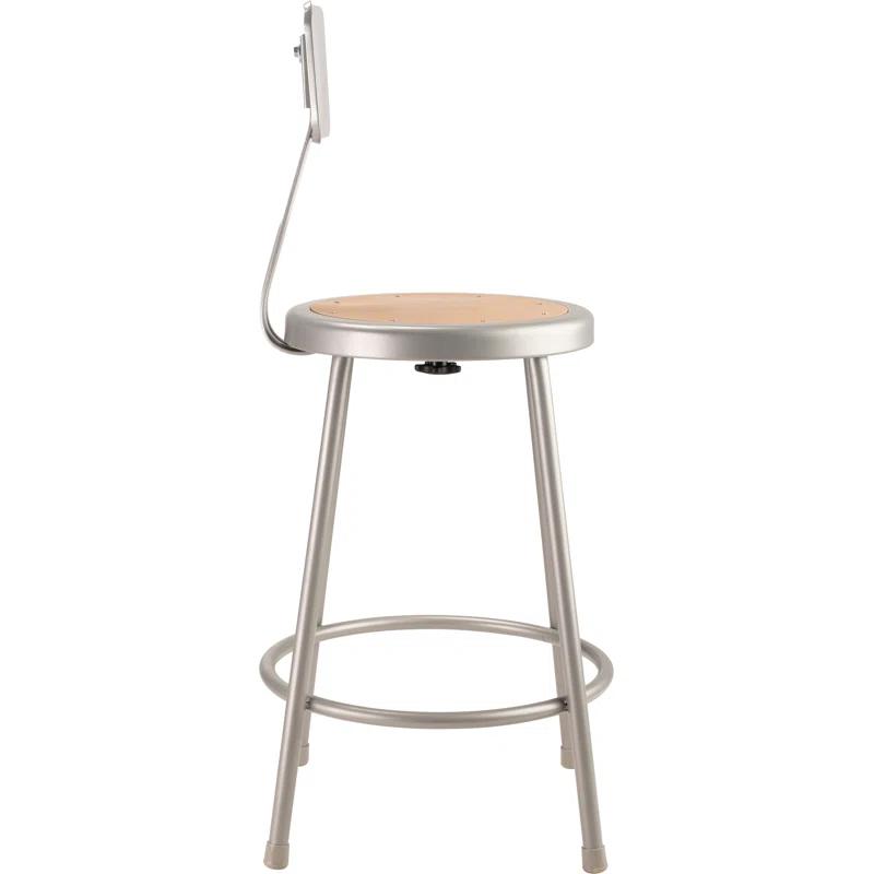 National Public Seating Heavy Duty Steel Stool With Backrest