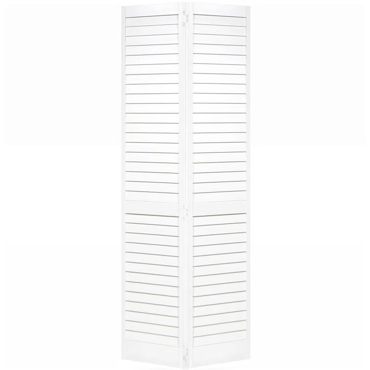 Kimberly Bay Louvered Wood Painted Plantation Bi-Fold Door