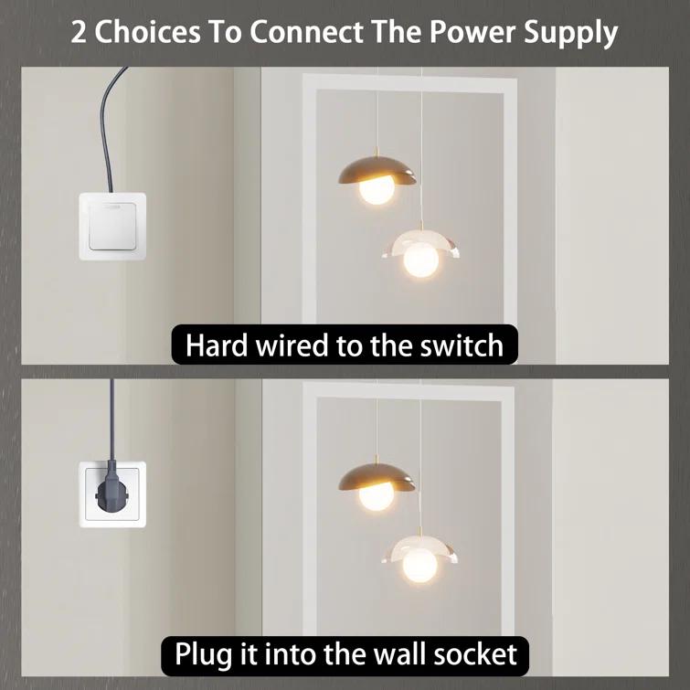 Ebern Designs Christhilde Medicine Cabinet with LED Mirror for Bathroom, Defog, Stepless Dimming, 3 Color Change, 2 Outlets, 2USB
