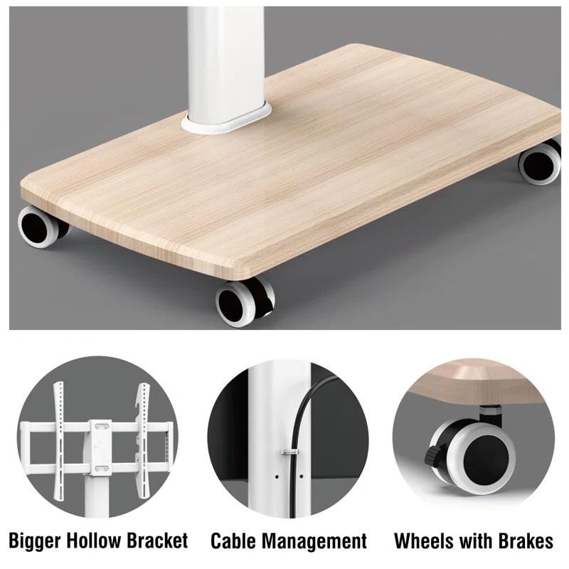 MASTER CRAFT WINDOW AND DOOR Rolling TV Stand For 32 To 65 70 Inch Tvs, Portable Mobile TV Cart On Wheels, Tall Universal TV Floor Stands With Swivel Mount, Fit Corner, Bedroom, Living Room, Small Dorm