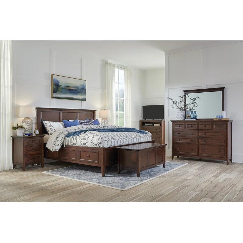Solid Wood Platform Storage Bed