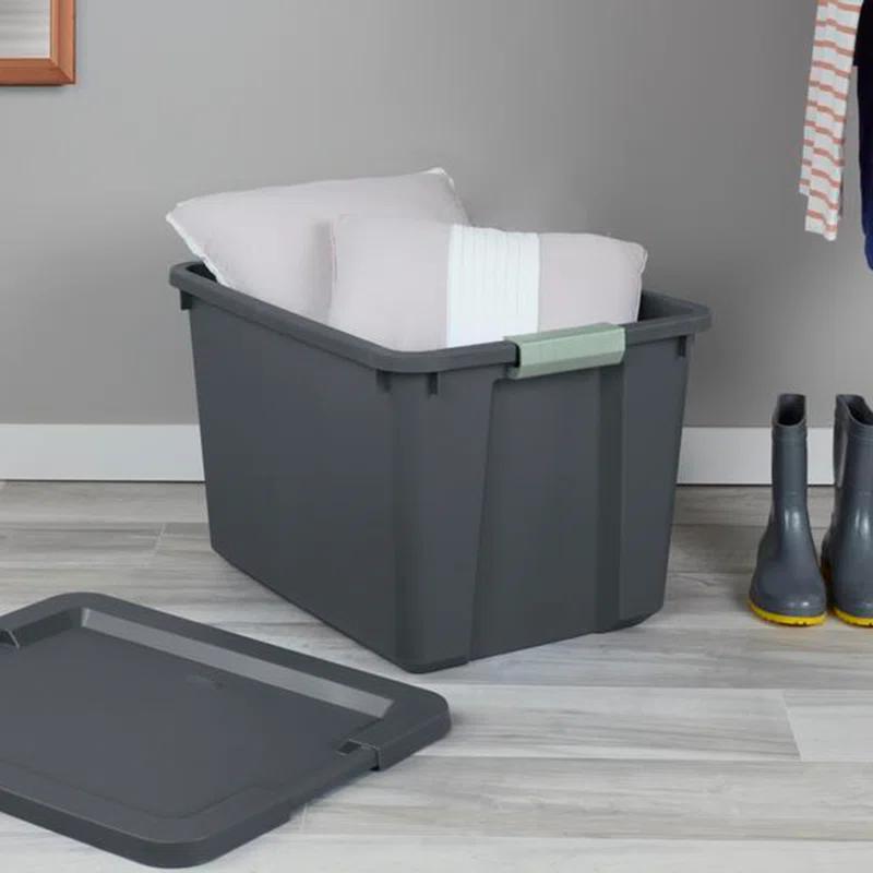 Sterilite Sterilite 6 Pack 20 Gallon Latch Tote, Stackable Plastic Storage Bin Container (Set of 6)
