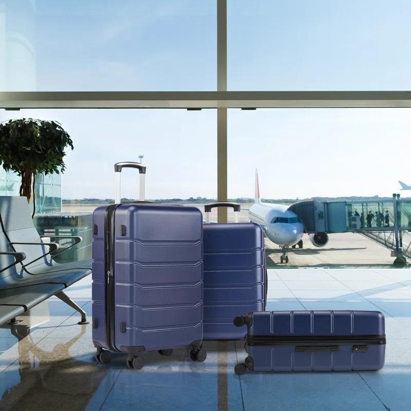 Smugdesk.com 3-Piece Luggage Set, ABS Travel Suitcase Set with TSA lock
