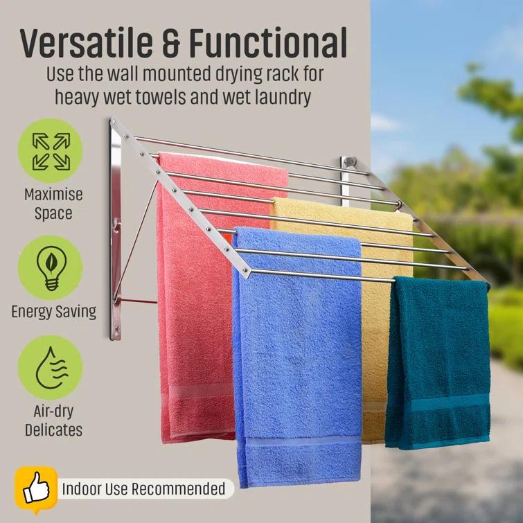 Rebrilliant Stainless Steel Foldable Wall Mounted Drying Rack