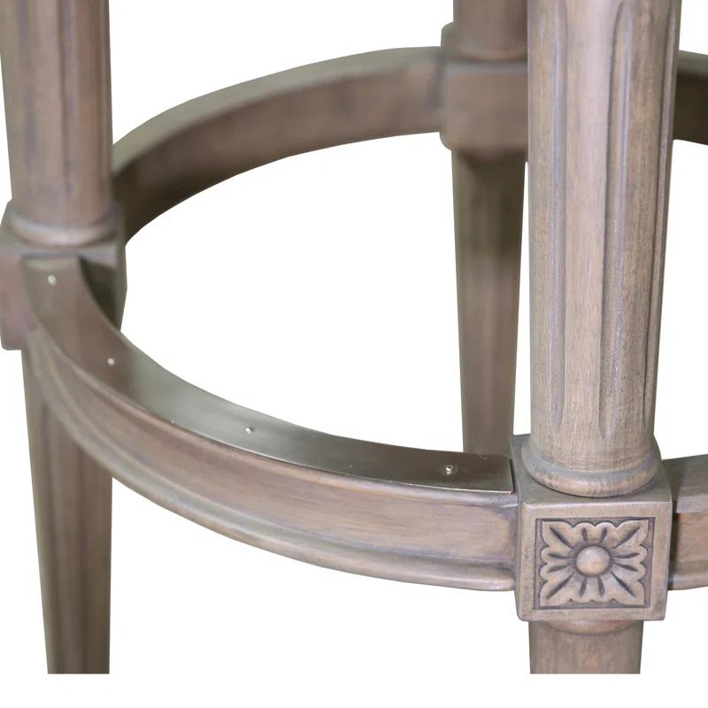 Ophelia & Co. Ted High Back Solid Wood Swivel Bar Stool