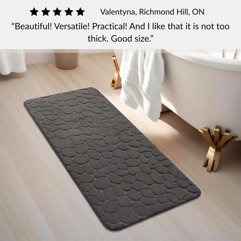 Evideco Pebble Runner Mat - Memory Foam - 48"L x 18"W for Kitchen, Bathroom and more