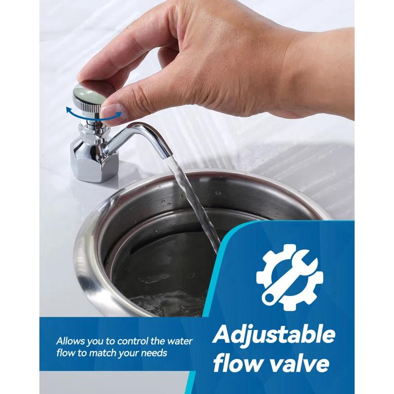 Single Handle Deck Mount Brass Kitchen Faucet 0.4 GPM Dipper Well Faucet And Bowl Set