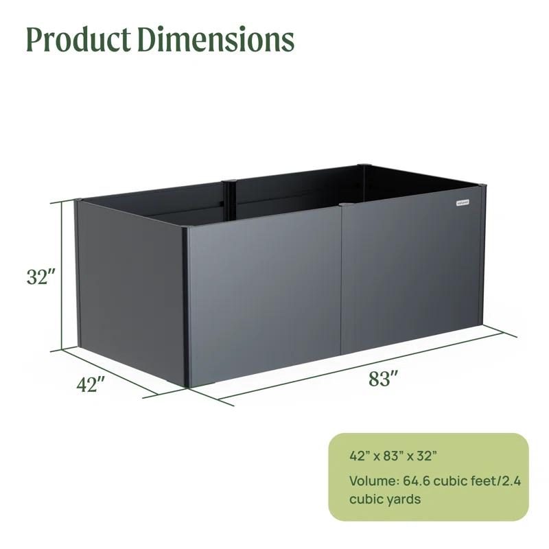 Vego Garden Modern 32" Tall Metal Outdoor Long Planter Box