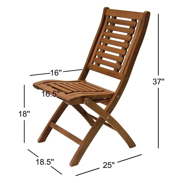 Kinsler Eucalyptus Folding Patio Side Chair (Set of 2)