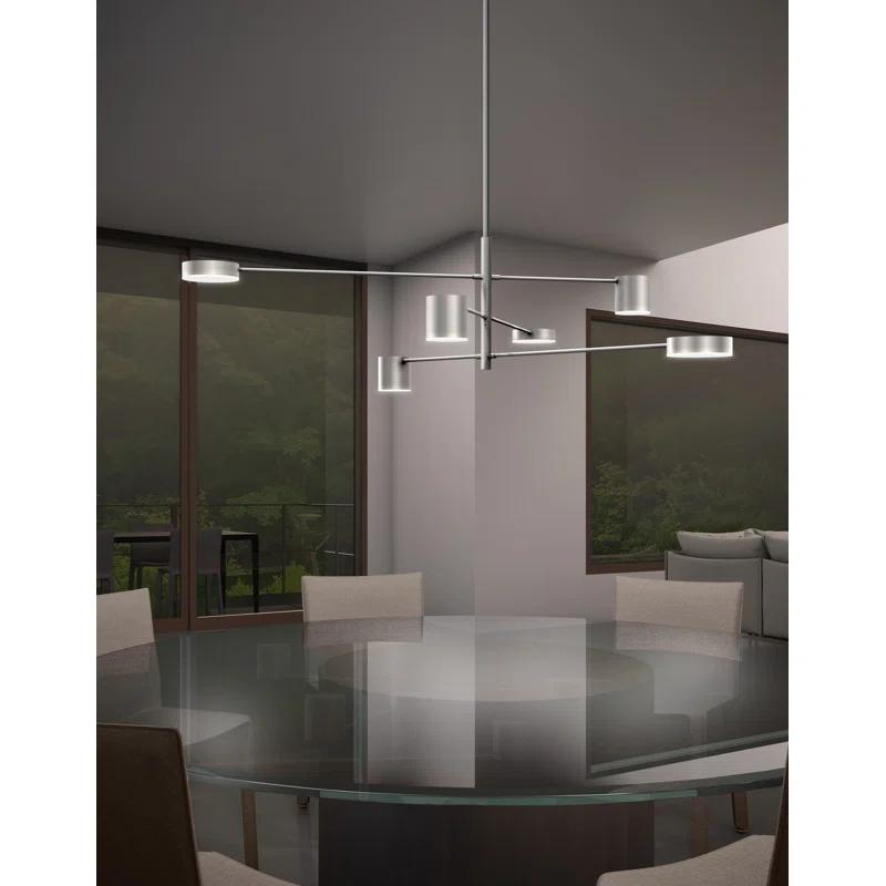Counterpoint 6 - Light Dimmable LED Sputnik Modern Linear Chandelier