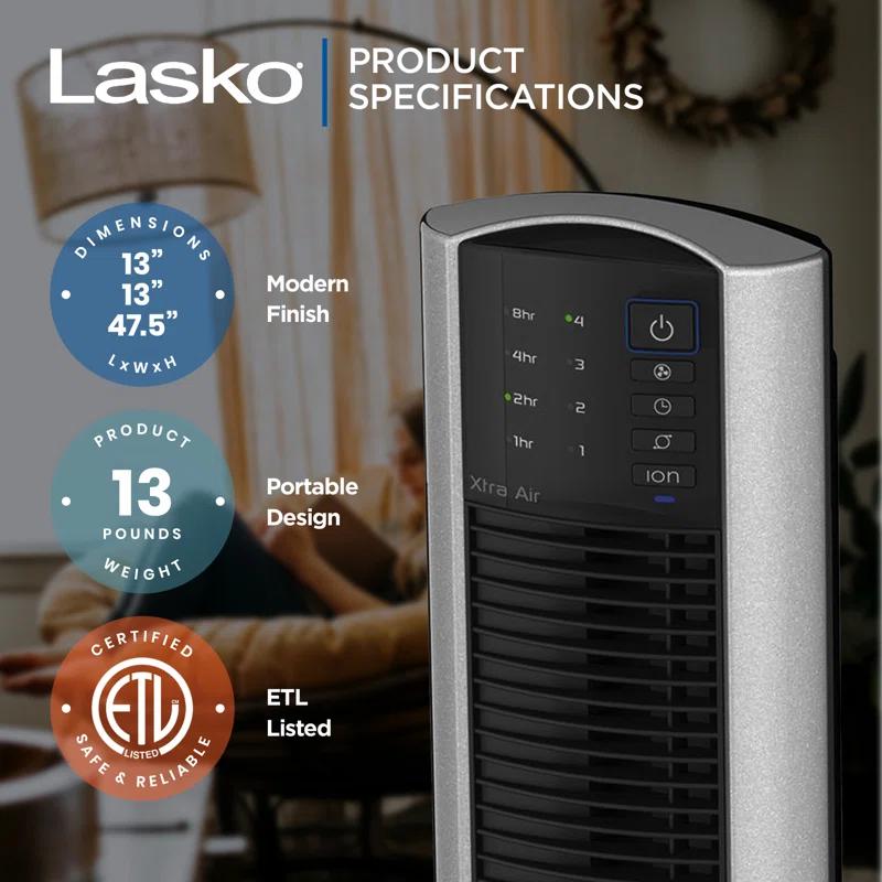 Lasko Lasko Xtraair 48 Inch Standing Tower Home Fan Air Ionizer With Remote Control