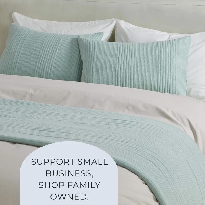 FreshFolds Jersey Cotton Blend Stitched Quilt Set with Shams